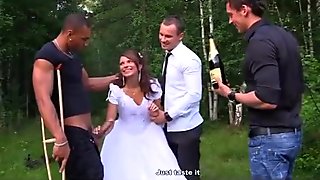 the groom the bride fucked hard in the woods