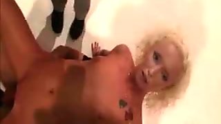 Horny blonde sucking lots of dick